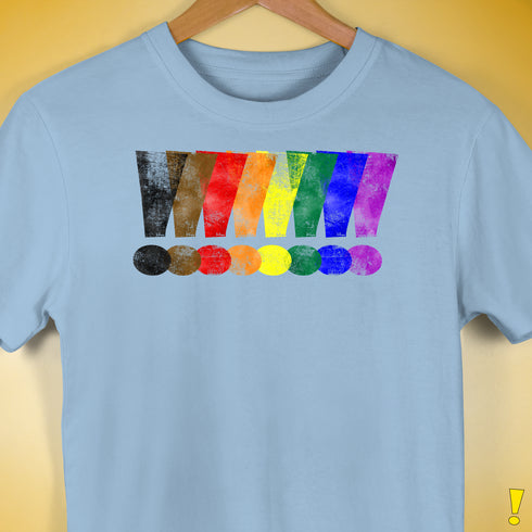 Distressed Philly LGBTQ Pride Whee! Exclamation Points Premium Unisex - Baby Blue